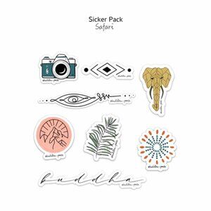 Safari Sticker Pack 8 Vinyl Travel Stickers